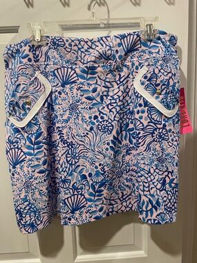 Lilly Pulitzer Pink & Blue Nautical Print Skort- size 16- new with tags